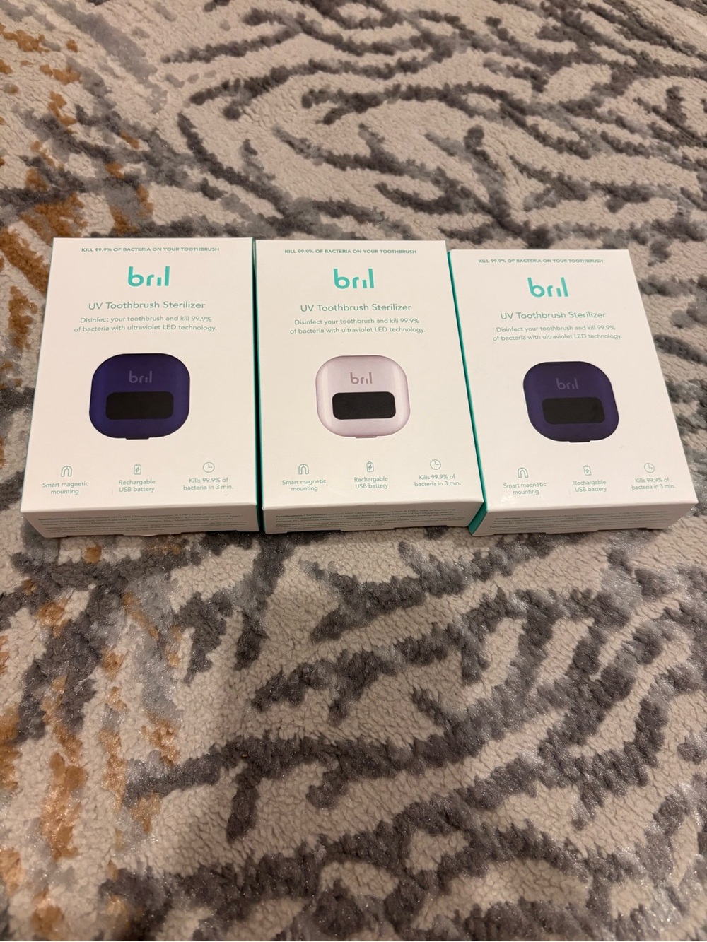 NIB Bril Toothbrush Sterilizer set of 3